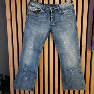 Diesel Zathan Distressed Bootcut Jeans 32x28